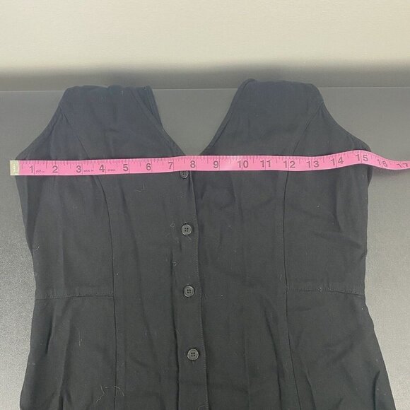 Aritzia Talula Womens Jumpsuit Size 2 Black Tank Top Rayon Button Front Summer - Picture 6 of 8